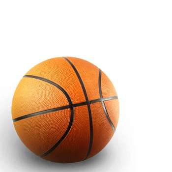 One basketball on plain background 