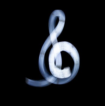 Sol Key Symbol Using Light Painting Technique isolated over black Background