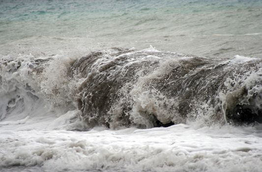 Big waves at the sea, storm is coming