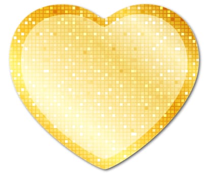 shining gold heart with sparkles