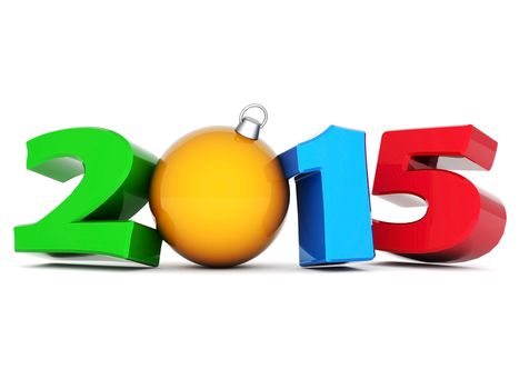 happy new year 2014 Illustrations 3d on a white background