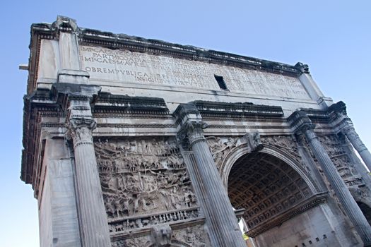 Photo shows remaining parts of the Rome empire ruins.