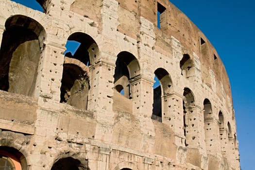 Photo shows remaining parts of the Rome empire ruins.