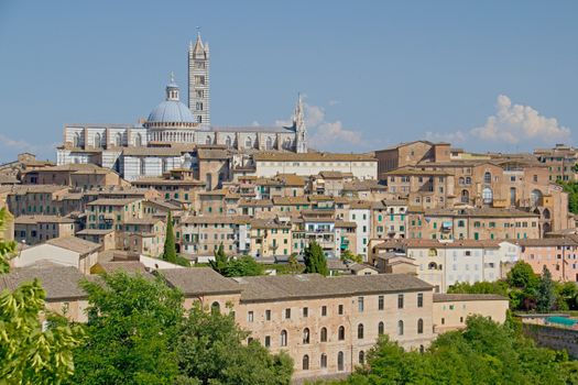 Photo shows a general view of the Tuscany city of Siena.