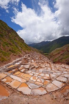 inca ancient salt production farm at Peru