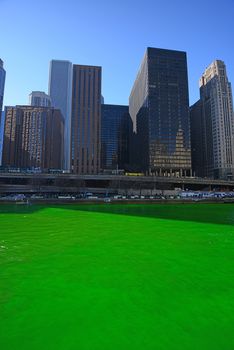 chicago green river during Saint Patrick day