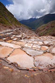 inca ancient salt production farm at Peru