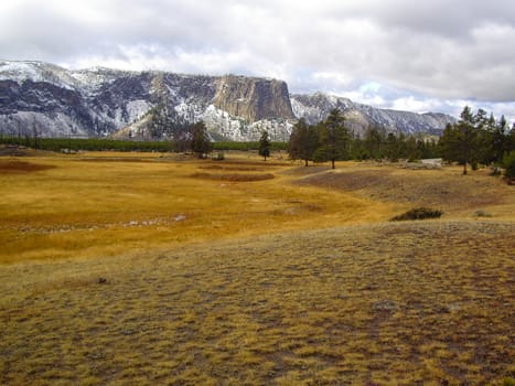 Yellowstone caldera at beginning of Winter