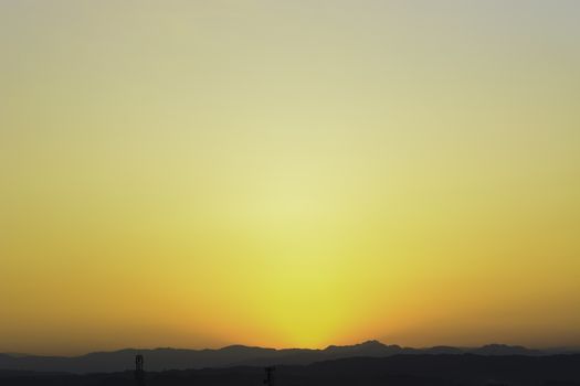 Countryside mountain sunrise in a remote area, Philippines