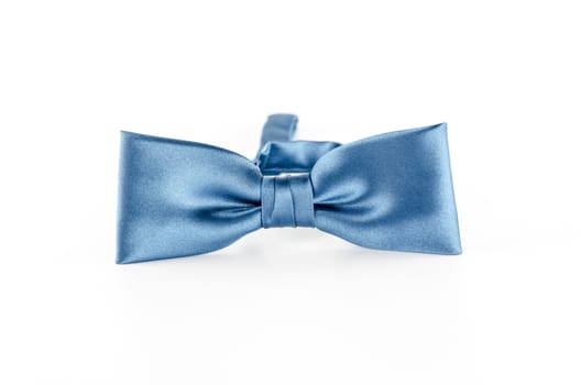 blue bow tie on a white background