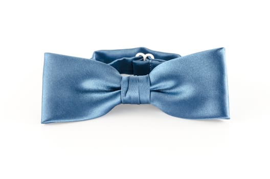 blue bow tie on a white background