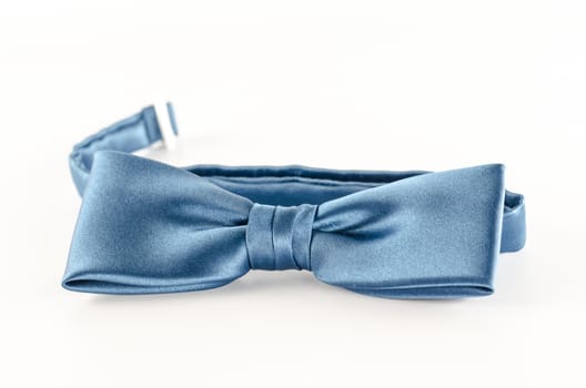 blue bow tie on a white background