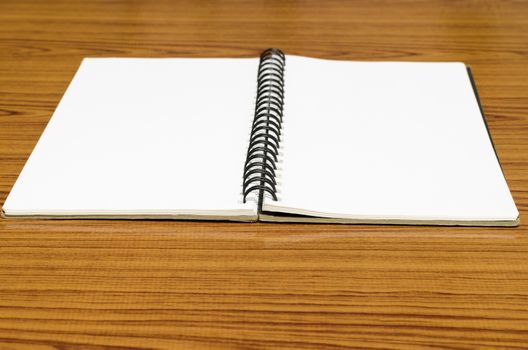 notebook line on wood background