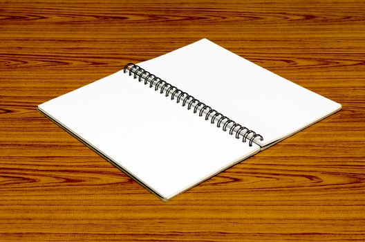 notebook line on wood background