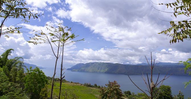 Lake Toba View from Samosir Island on North Sumatra, Indonesia.