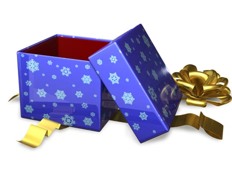 illustration gift box by bandaged golden tape