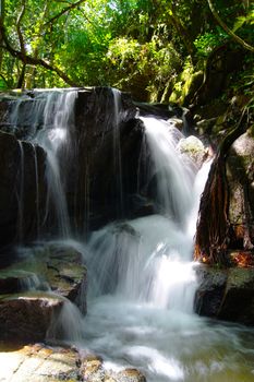 The small waterfall and rocks, thailand