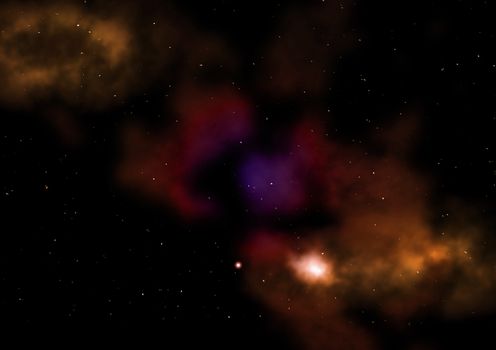 Far being shone nebula and star field against space. "Elements of this image furnished by NASA".