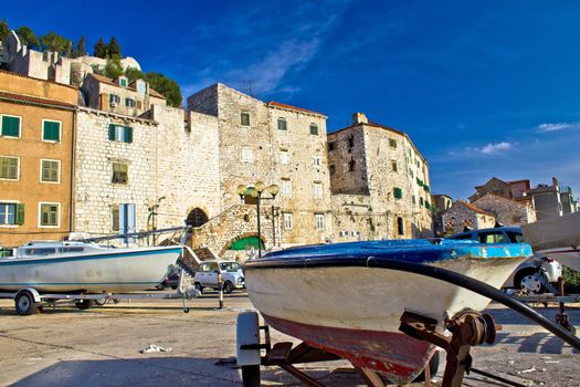 Old harbor in Sibenik town, Dalmatia, Croatia