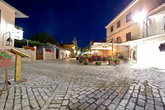 Stone streets of Nin Town evening view, Dalmatia, Croatia