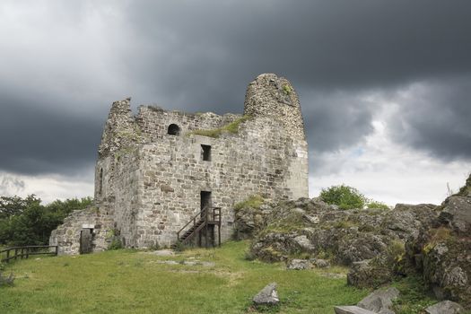 Primda castle - the one from the oldest stone castles in Czech republic.
The first mention of Primda castle dates from the year 1121.
The ruins of the castle Primda stands at the southern end of the rocky ridge above the Primda village on Tachov Region. Primda is considered to be the oldest surviving stone castle in Bohemia and is protected as a national monument. The castle has been preserved ruins of a massive rectangular Romanesque residential tower, which was built of quarried stone. Also there are remains of a cylindrical tower from the late 15th century.
Primda, Czech republic.