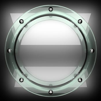 polished metal background with glass