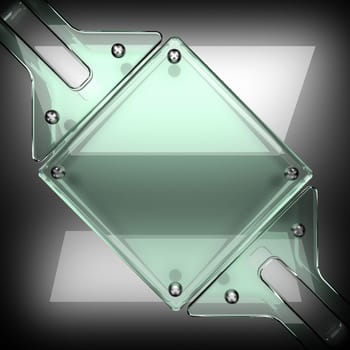 polished metal background with glass