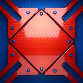 red and blue metal background