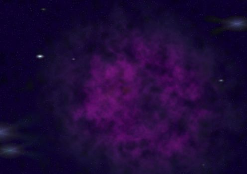Far being shone nebula and star field against space. "Elements of this image furnished by NASA".