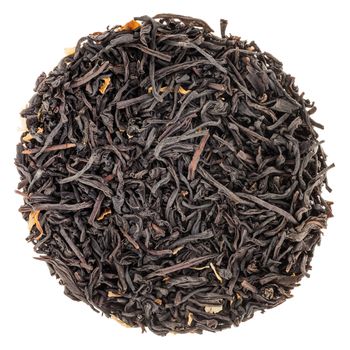 Perfect Circle of Black Tea Isolated on White Background