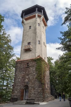Diana observation tower in the spa town of Karlovy Vary.