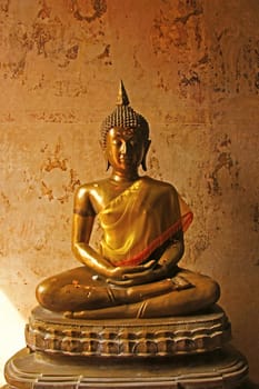 Ancient Buddha statue in Thailand temple more than 200 years old.