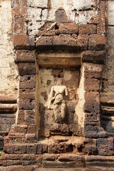 More than 1200 years old laterite sculptures, monuments in Thailand.