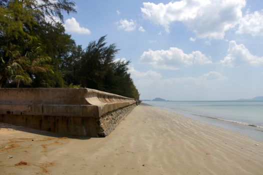 The tsunami walls at Pak Meng Beach, Trang Province, Thailand.
