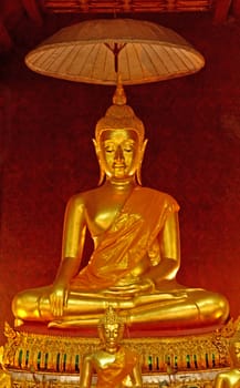 Golden Buddha in Buddhist temple