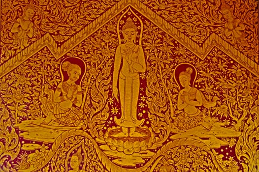 Siamese painting, drawing, in Thai Temple
