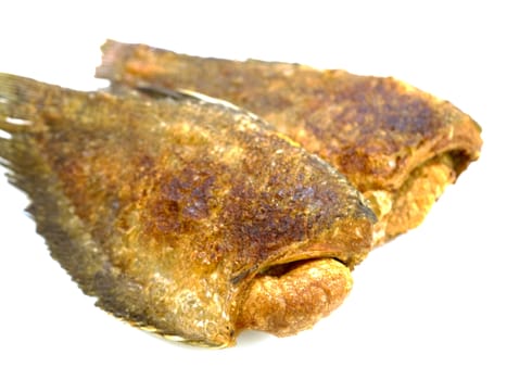 fried fish on white