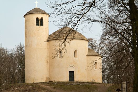 Rotunda of St. George at the top of the mountain Rip is a significant religious and cultural heritage, it is a Romanesque rotunda, one of the oldest buildings in the Czech Republic. For the first time in written sources mentioned for local rotunda of St. George in 1126. Rip mountain, Czech republic.
