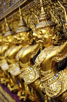 Gold garuda at Grand Palace in Bangkok, Thailand.