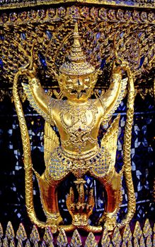 Gold garuda at Grand Palace in Bangkok, Thailand.