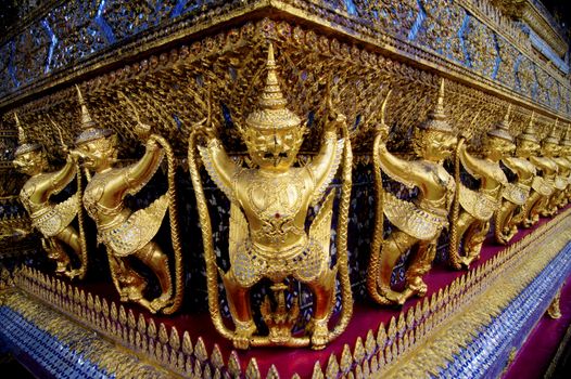 Gold garuda at Grand Palace in Bangkok, Thailand.