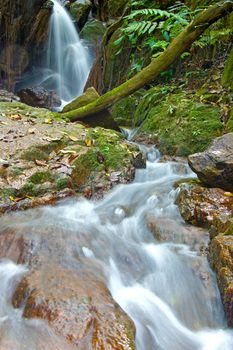 The small waterfall and rocks, thailand