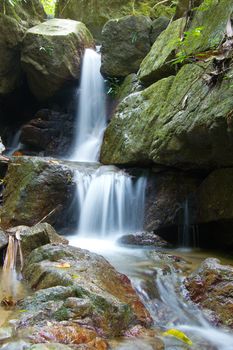 The small waterfall and rocks, thailand