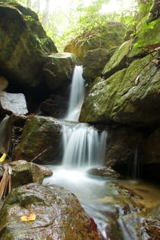 The small waterfall and rocks, thailand