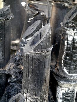 Bamboo charcoal for making inks.