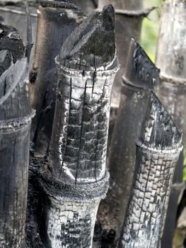 Bamboo charcoal for making inks.