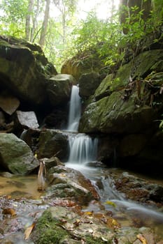 The small waterfall and rocks, thailand