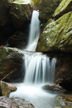 The small waterfall and rocks, thailand