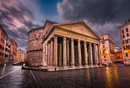 Piazza della Rotonda and Pantheon in the Morning, Rome, Italy