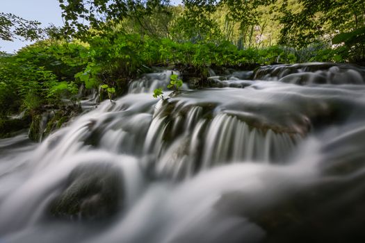 Small Waterfall in Plitvice Lakes National Park, Croatia